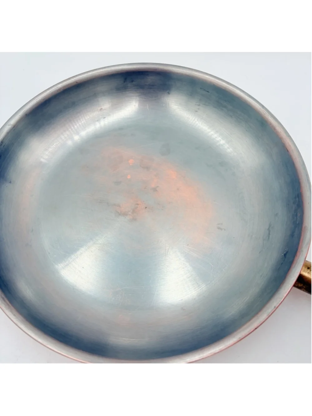 PM ITALY Copper Flambe Saute Pan Skillet Lid Wood Handle 10in